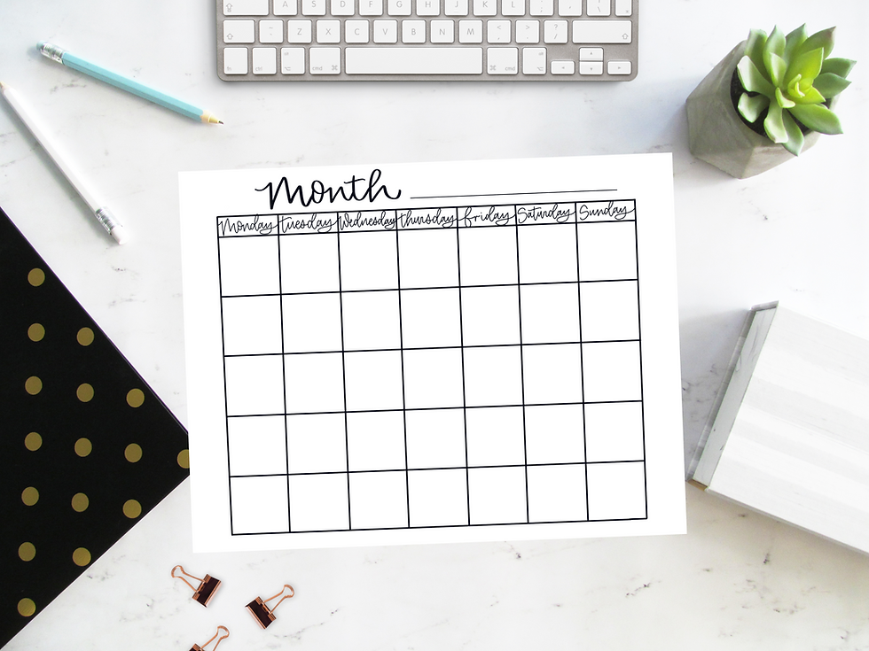 Blank Monthly Calendar Printable | Letters from Elliott blank-monthly-calendar-printable-letters-from-elliott