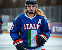 female street hockey player wearing a Team Italy hockey jersey.jpg