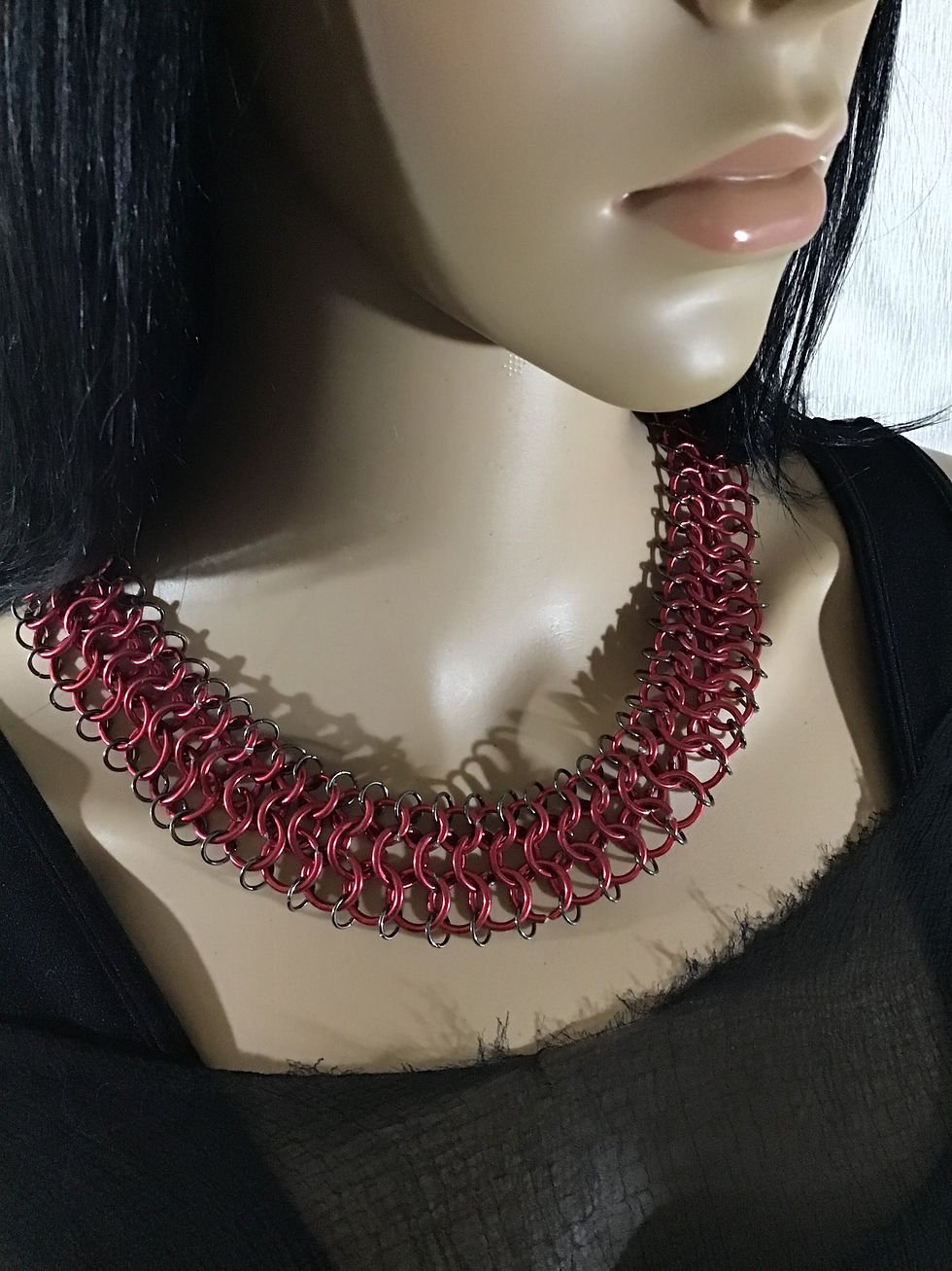 Thumbnail: Red Cobra Chainmaille Necklace