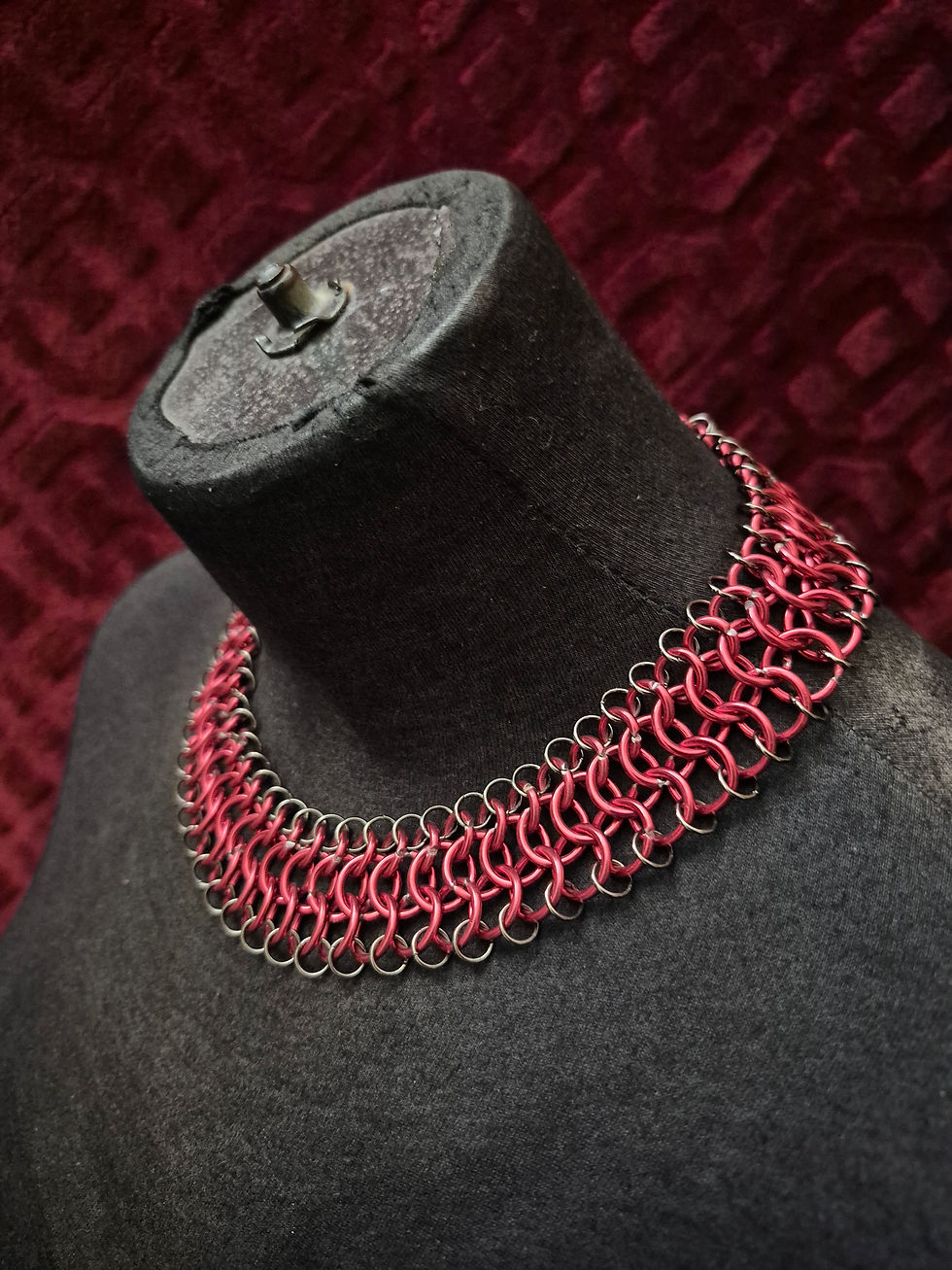 Thumbnail: Red Cobra Chainmaille Necklace