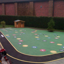 Colourful playground with games