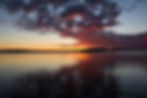 Sunrise over lake, Grantham, Lincolnshire, England, UK