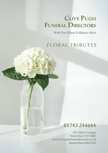 NEW Floral Tributes Brochure COVER Clive Pugh Funeral Directors