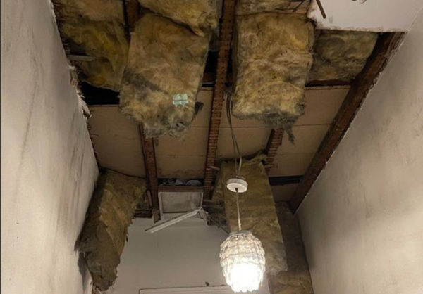 Ceiling being ripped out