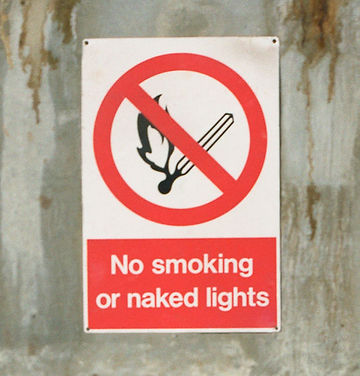 Fire extinguishers and no smoking sign