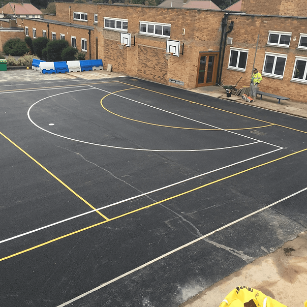 Sports court with lines for different sports