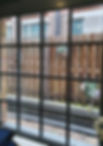 Aluminium window frame shown from the inside