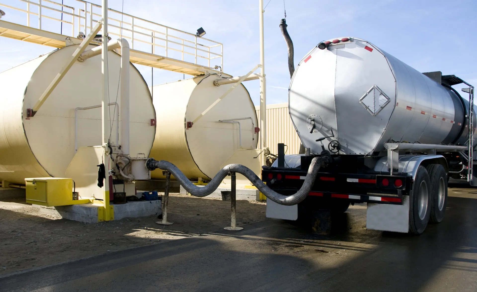 oil tanker at depot