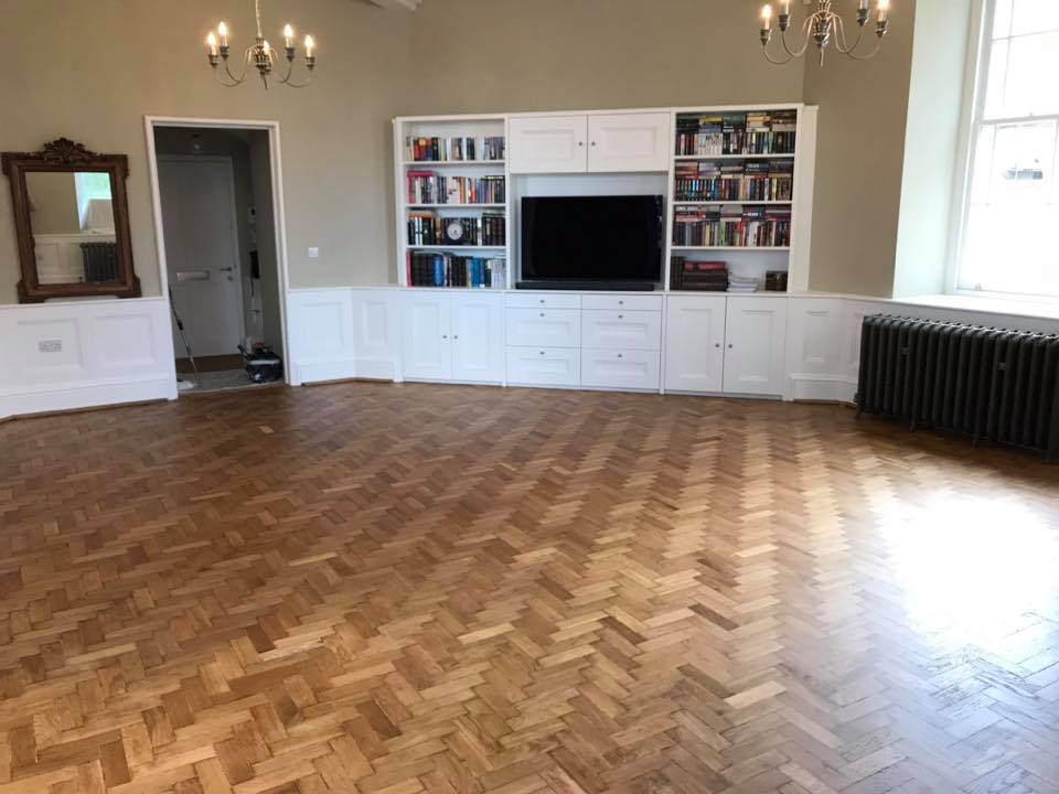 Parquet wood flooring at Bristol Harbour