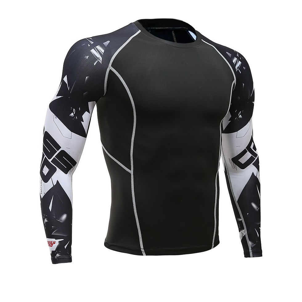 Thumbnail: Compression Shirt Men Long Sleeve Fitness Working out, Running or Exercise.
