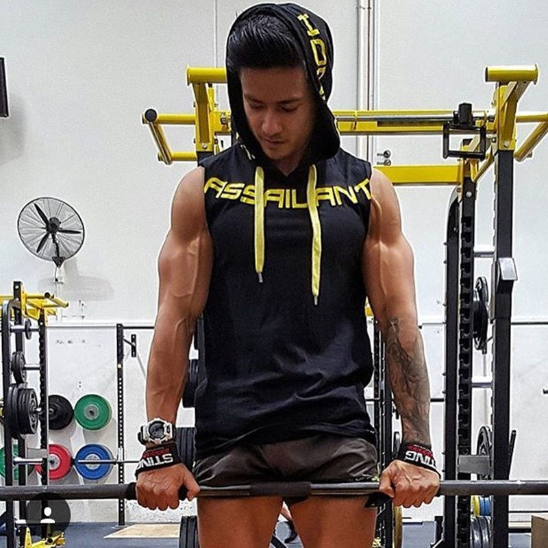 Thumbnail:  Mens Cotton Hoodie tank top men.  