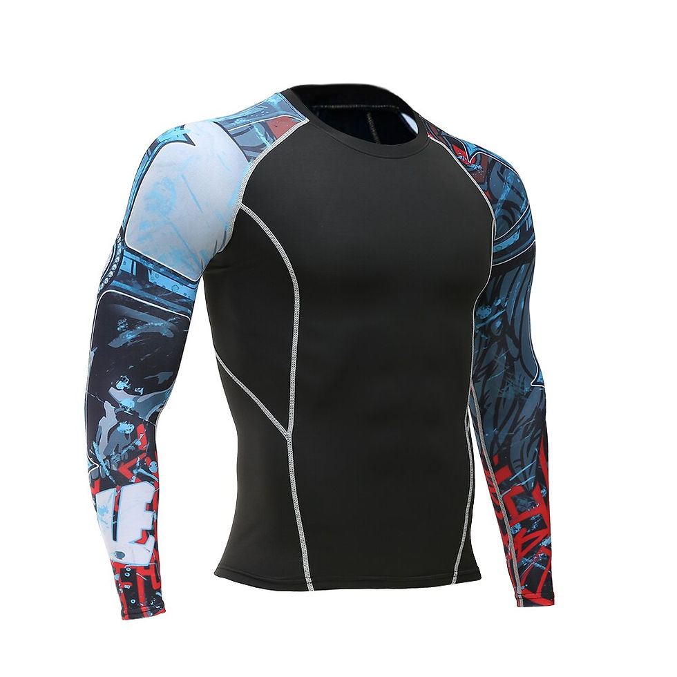 Thumbnail: Compression Shirt Men Long Sleeve Fitness Working out, Running or Exercise.