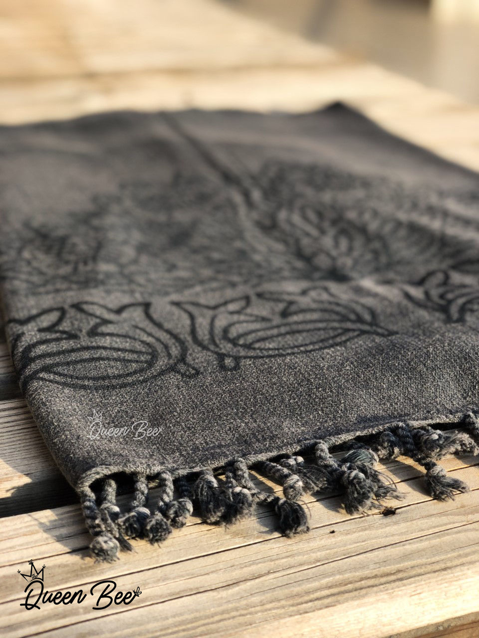 Thumbnail: Linen Hand Block Printed Turkish Towel