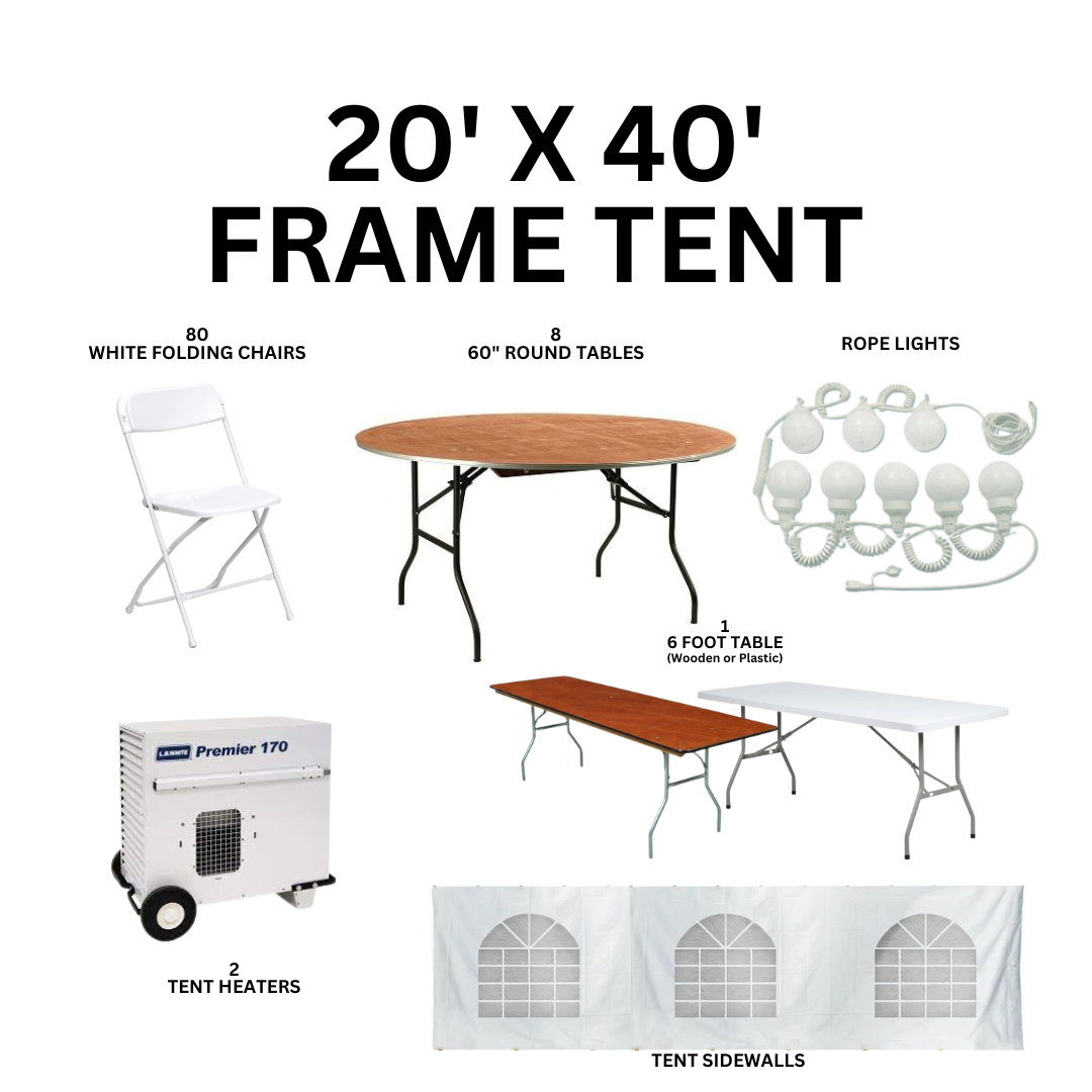 20'x40' Frame Tent WINTER Package