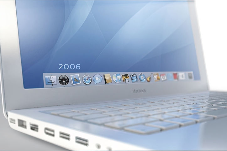 2006 white MacBook ports and keyboard render