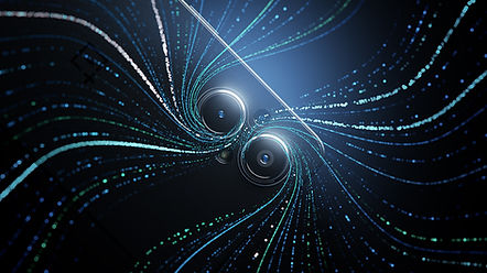 Futuristic 3D render of smartphone camera with swirling light trails — innovative visual concept for digital product presentation