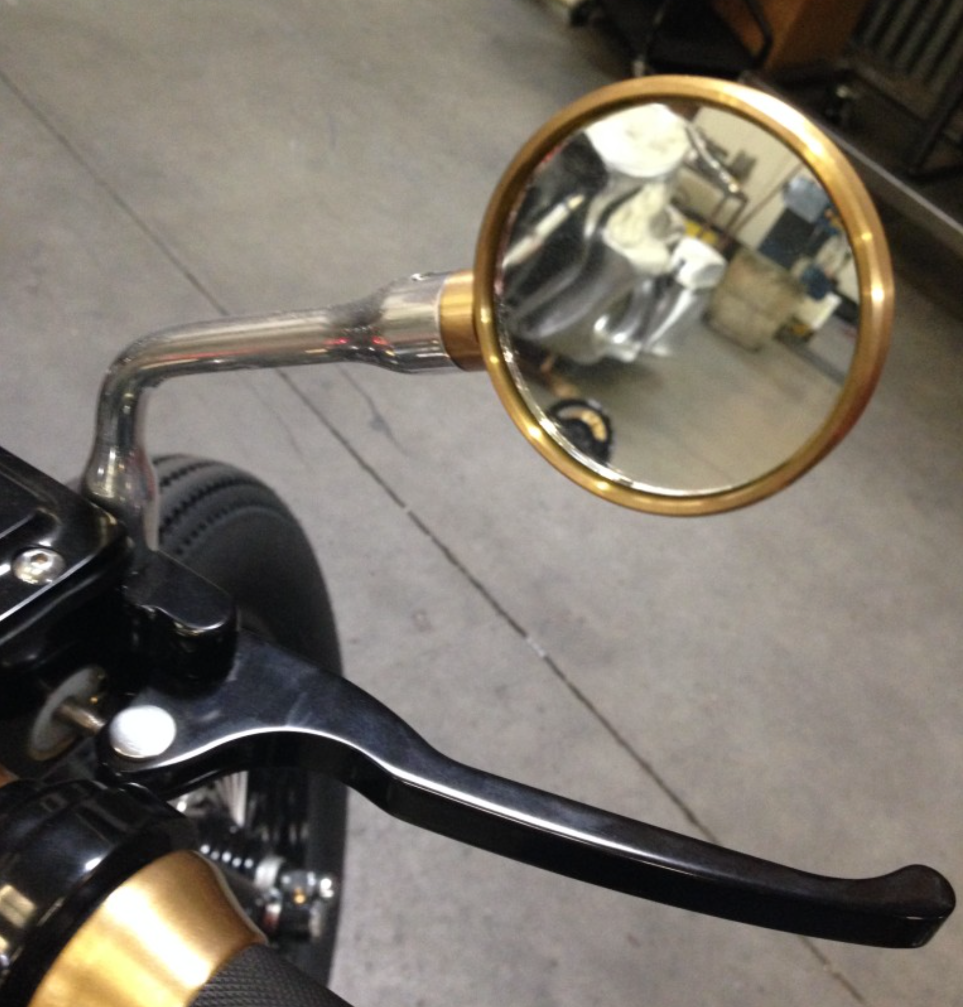 2″ round brass mirror