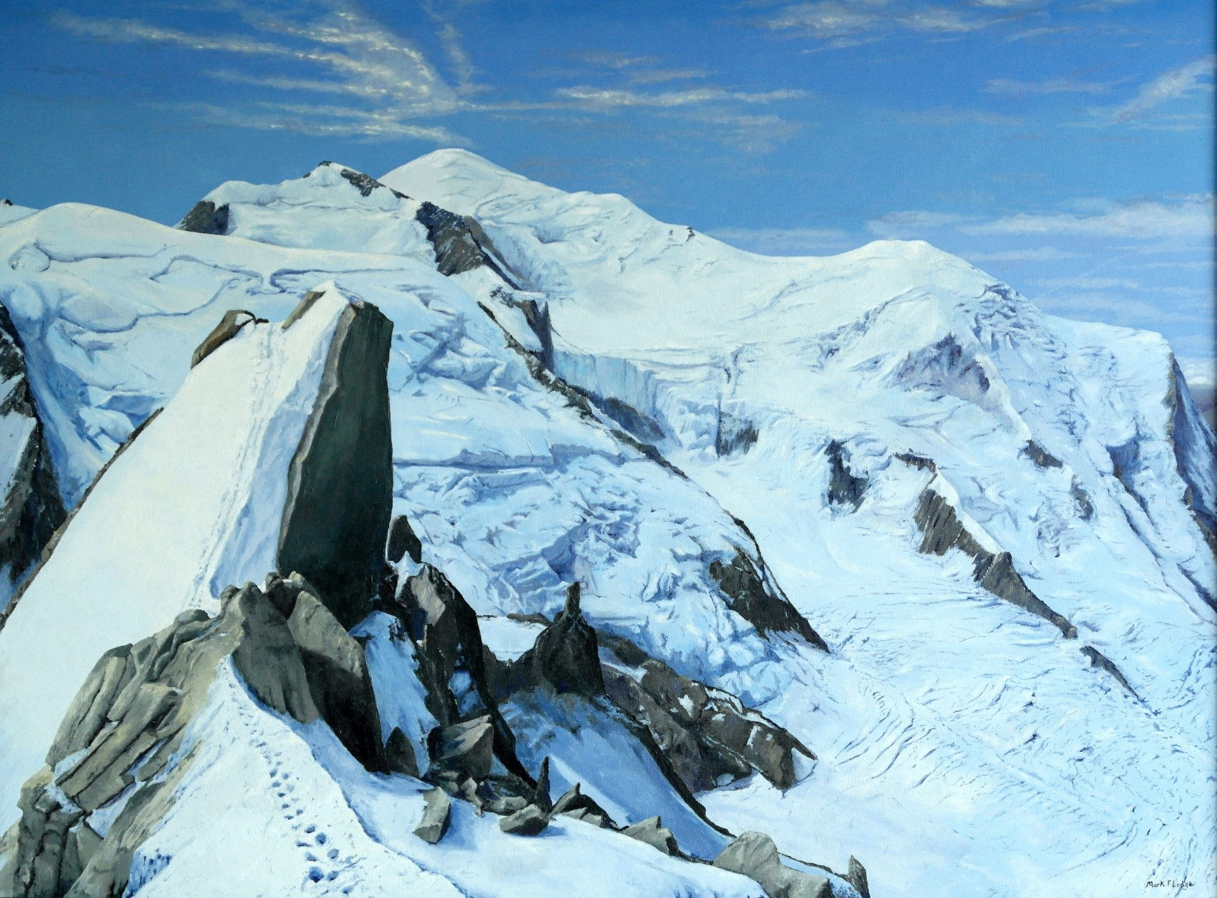 Mont Blanc Massif from Cosmiques Arete