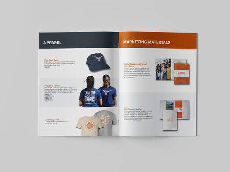 Swag Pack Apparel + Marketing Materials Spread