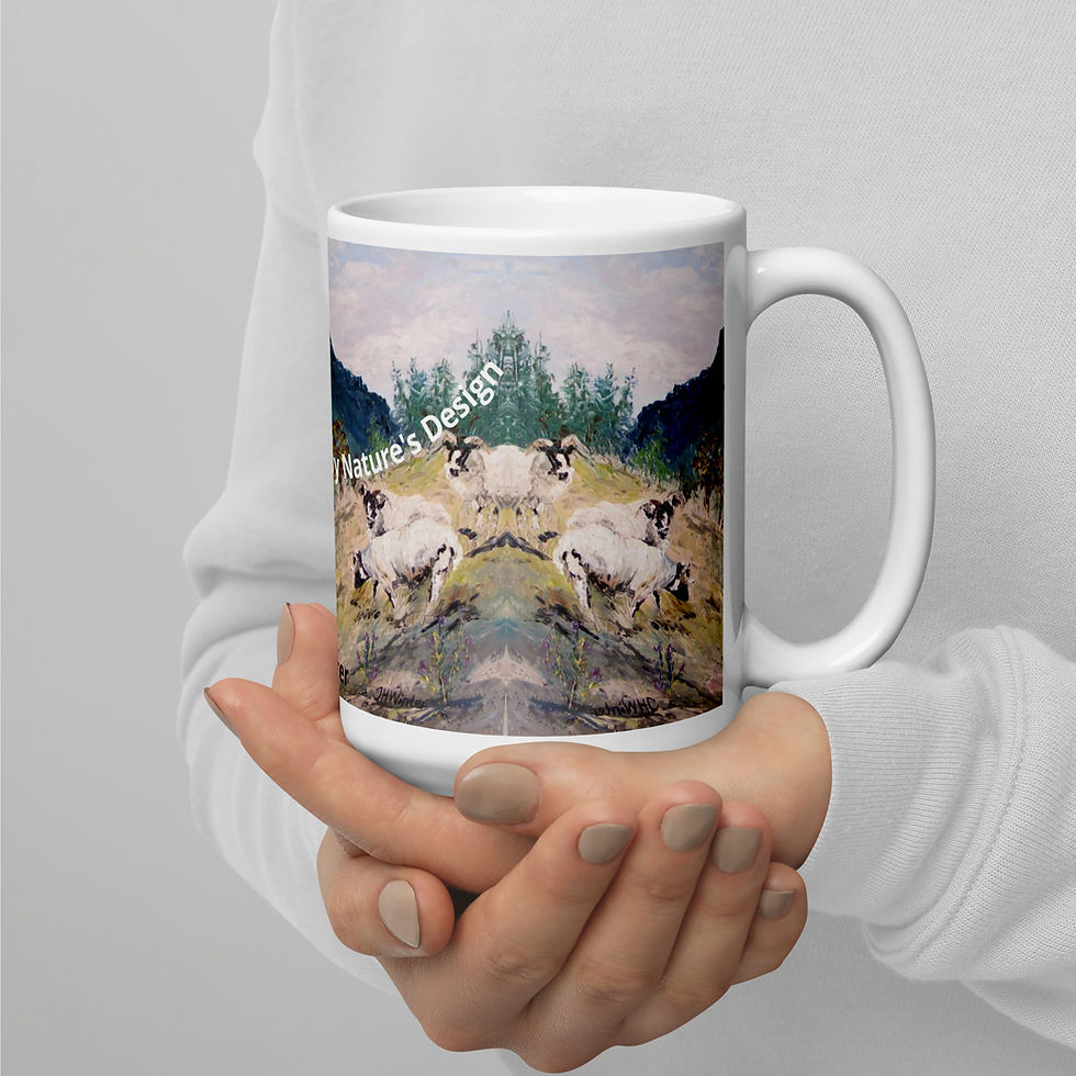 Thumbnail: Highland Sheep White glossy mug
