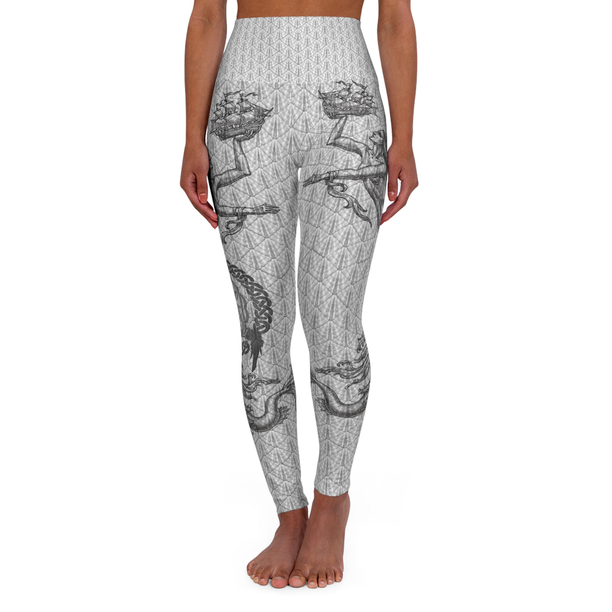 High Waisted Yoga Leggings Misty Seas