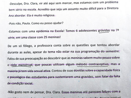 NCS- Religião x Saúde; gravidez na adolescência; ciclo menstrual; métodos contraceptivos