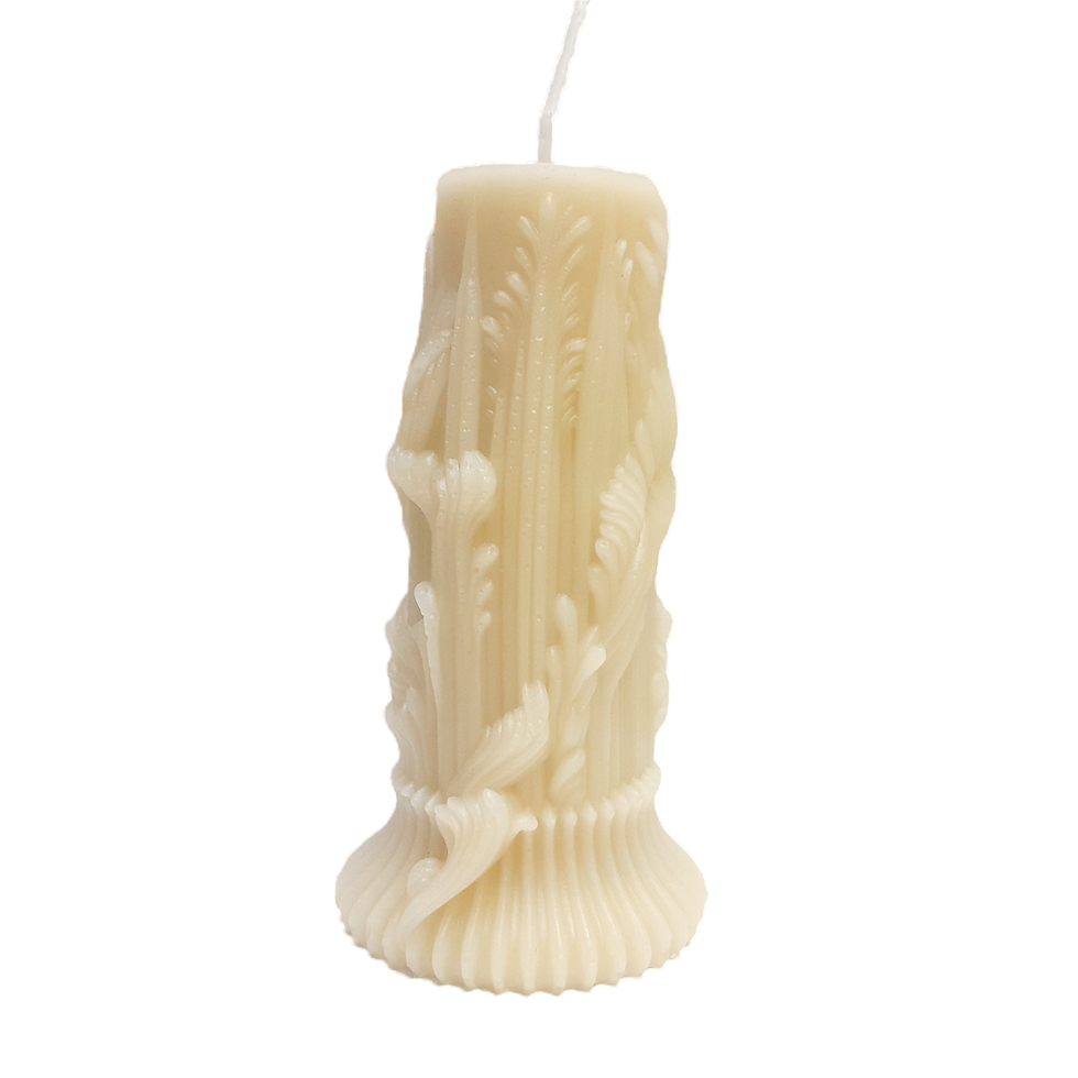 "Sheaves" Beeswax Pillar Candle (75g) stalks