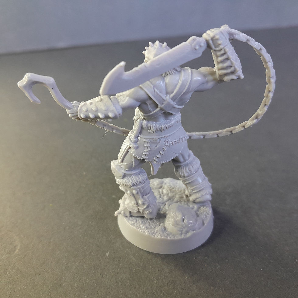 Warrior with Chained Scimitar & Cleaver 2 (Large) - Miniatures back
