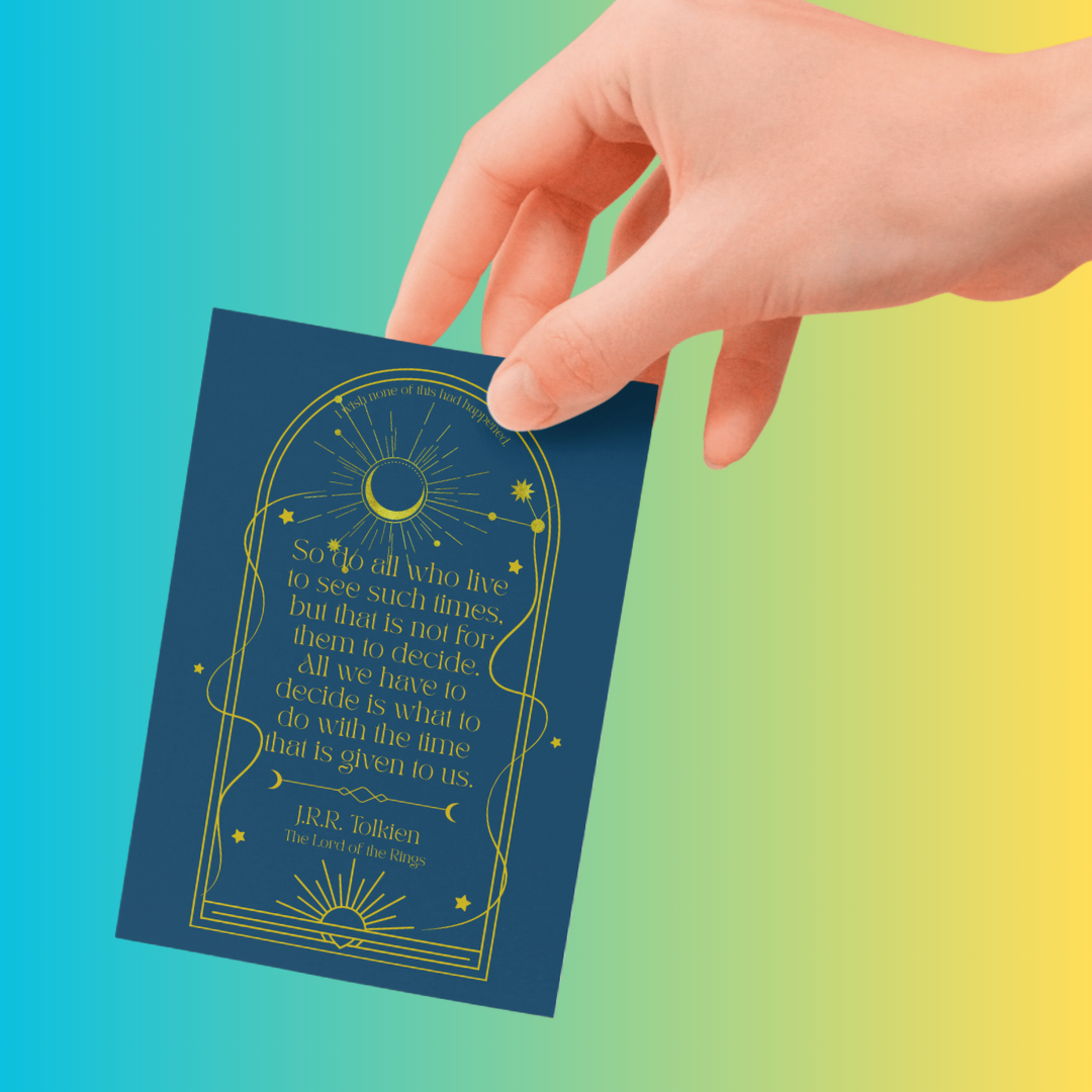 "Lord of the Rings - Gandalf's Wisdom" Quotes - Gold Stamped Postcard