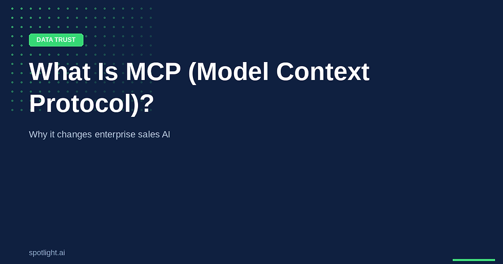 What Is MCP (Model Context Protocol) and Why It Changes Enterprise Sales AI