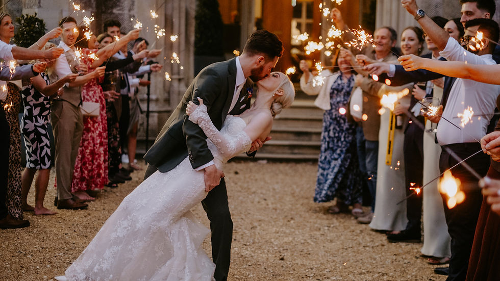 Cheeky little dip during sparkler exit