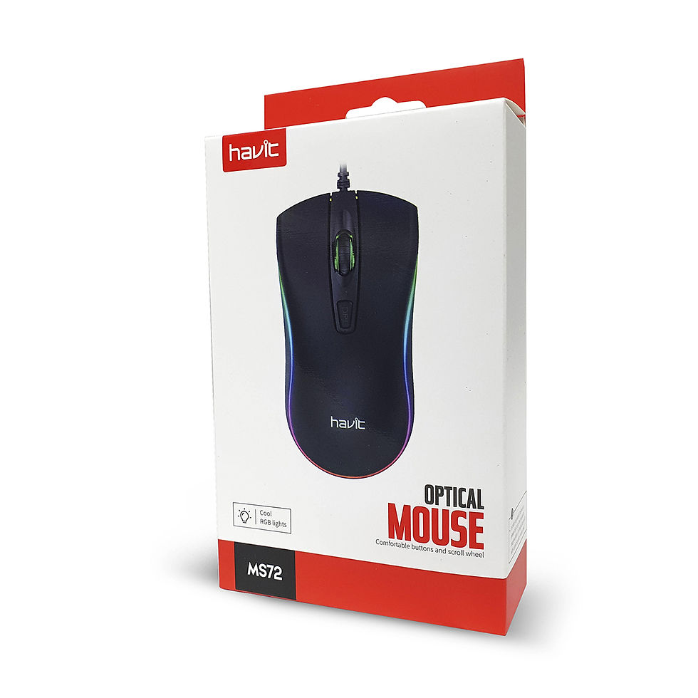 Miniatura: Mouse Gamer Havit HV-MS72 1200 DPI 4 Botões RGB Preto