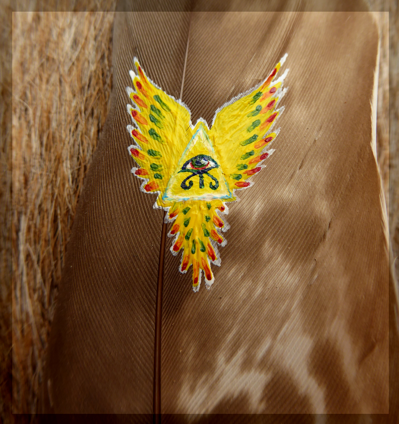 Painted Feather - Winged eye detail