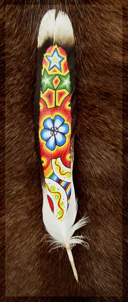 Beschilderde Veer - Peyote patroon