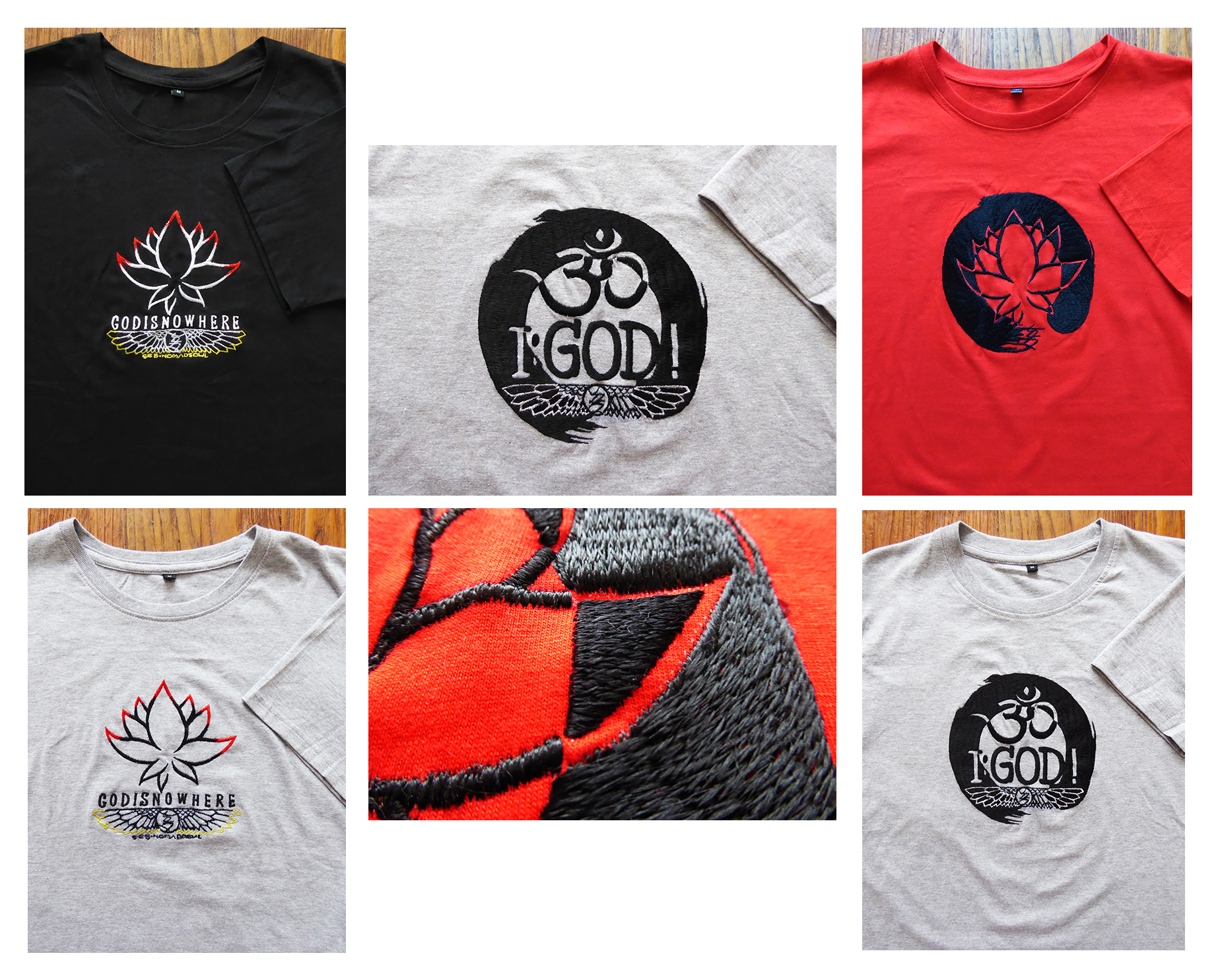 Embroidered t-shirts