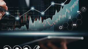 Graph showing increase in value