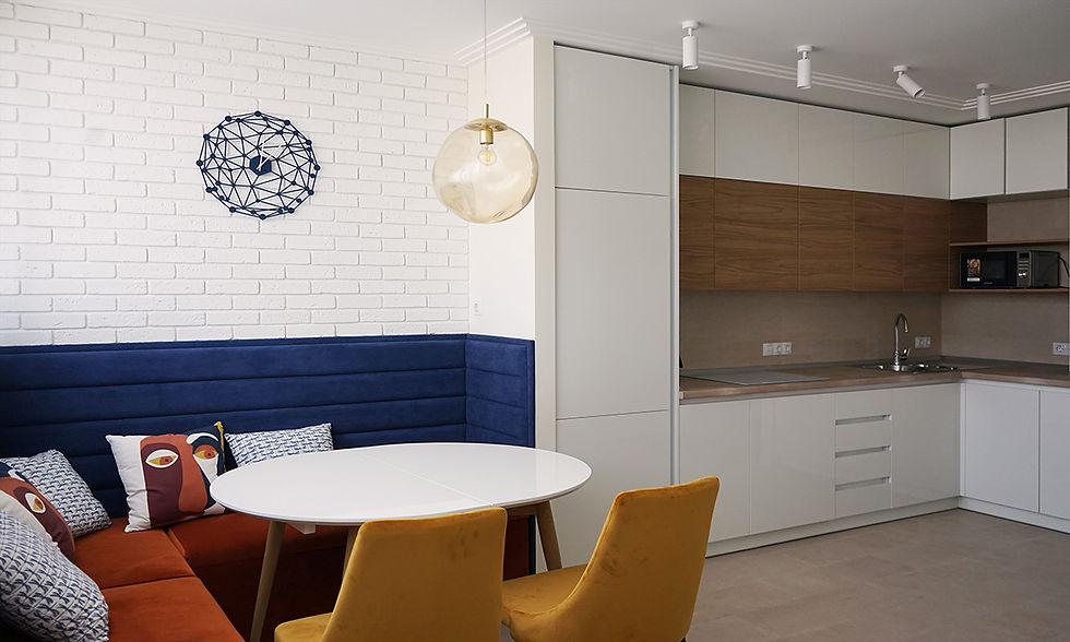 Интерьер квартиры в ЖК Виктория современный стиль с элементами лофта