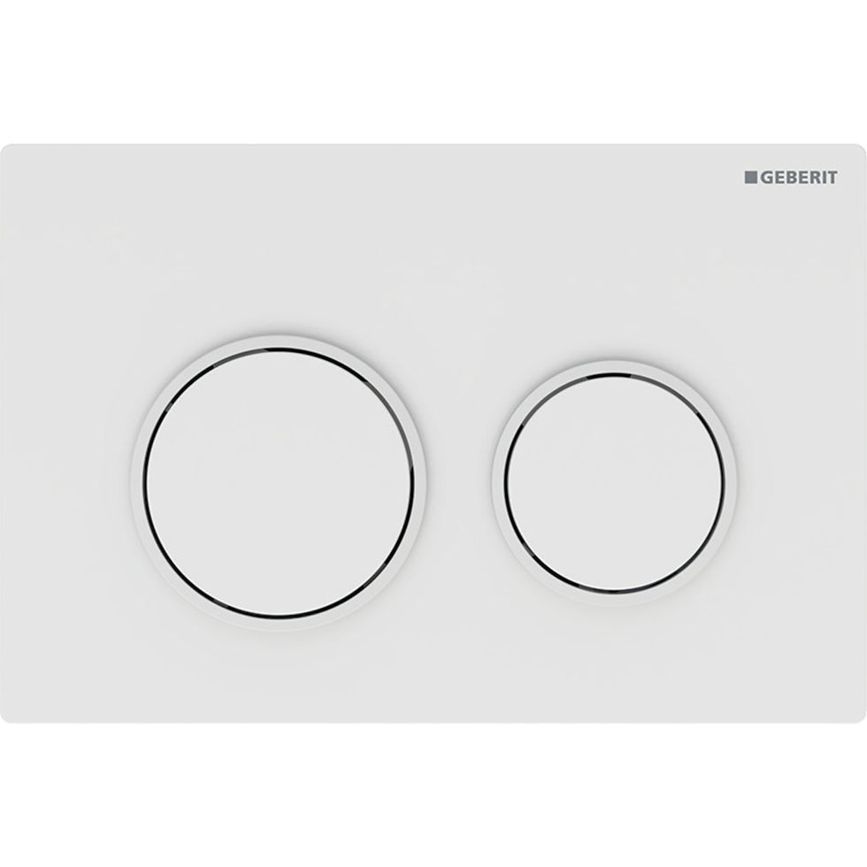 Miniature : Plaque Omega20 Geberit | Réf: 115.085.01.1 | Blanc mat laqué blanc