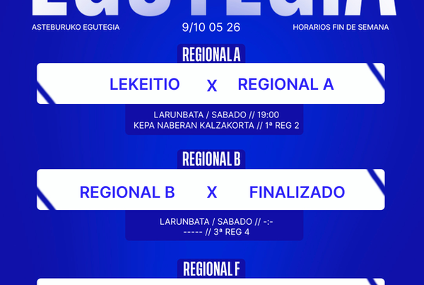 9/05-10/05ko ordutegia 