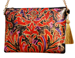 Bolso de cuero pintado a mano