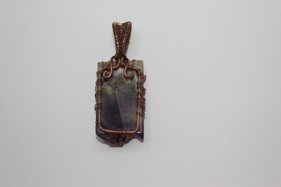 Thumbnail: Natural Chevron Amethyst Tree of Life Copper Wire Wrapped Pendant