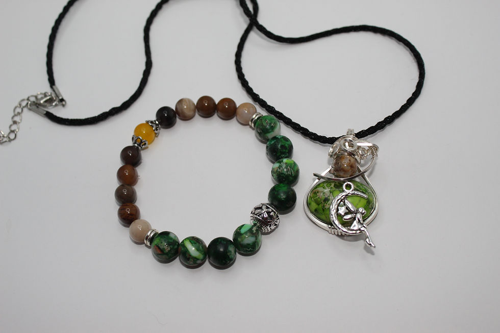 Thumbnail: Custom Handmade Fairy Pendant and Bracelet Set