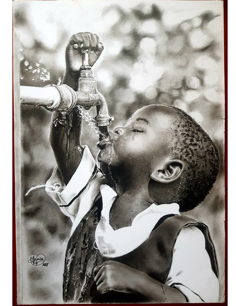 child drinking water from a atap
