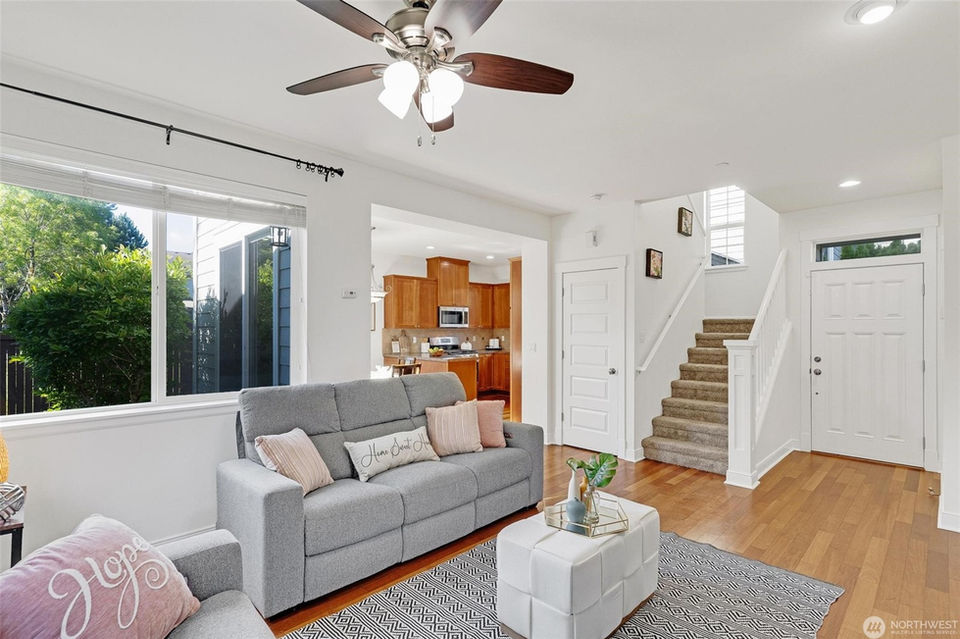 Staged living room by Evolve
