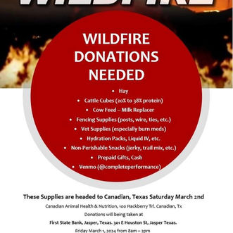 Fundraising information for the Smokehouse Fire in the Texas Panhandle