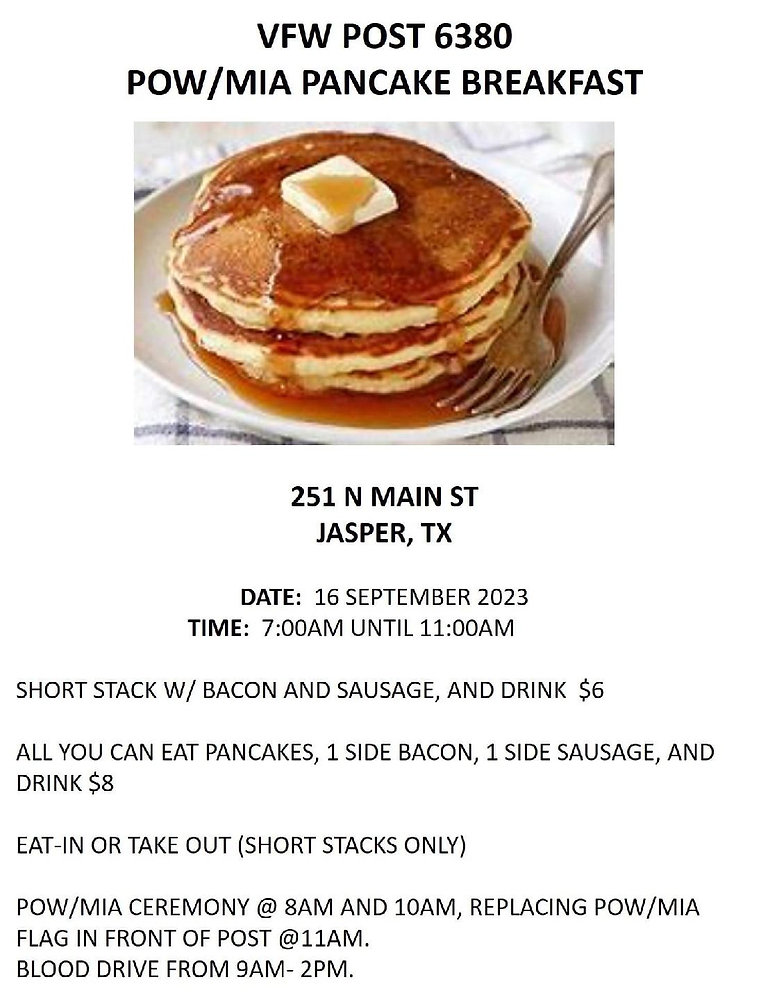 VFW Post 6380 POW/MIA Pancake Breakfast