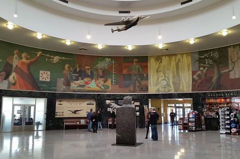 James Brooks' mural, FLIGHT, at La Guardia Airport's Marine Air Terminal