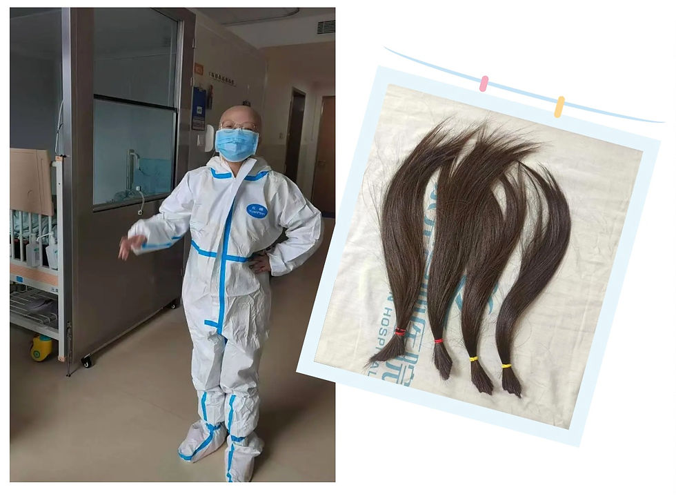 Zhou Zhou cut her hair and took photos to commemorate before entering the transplant ward