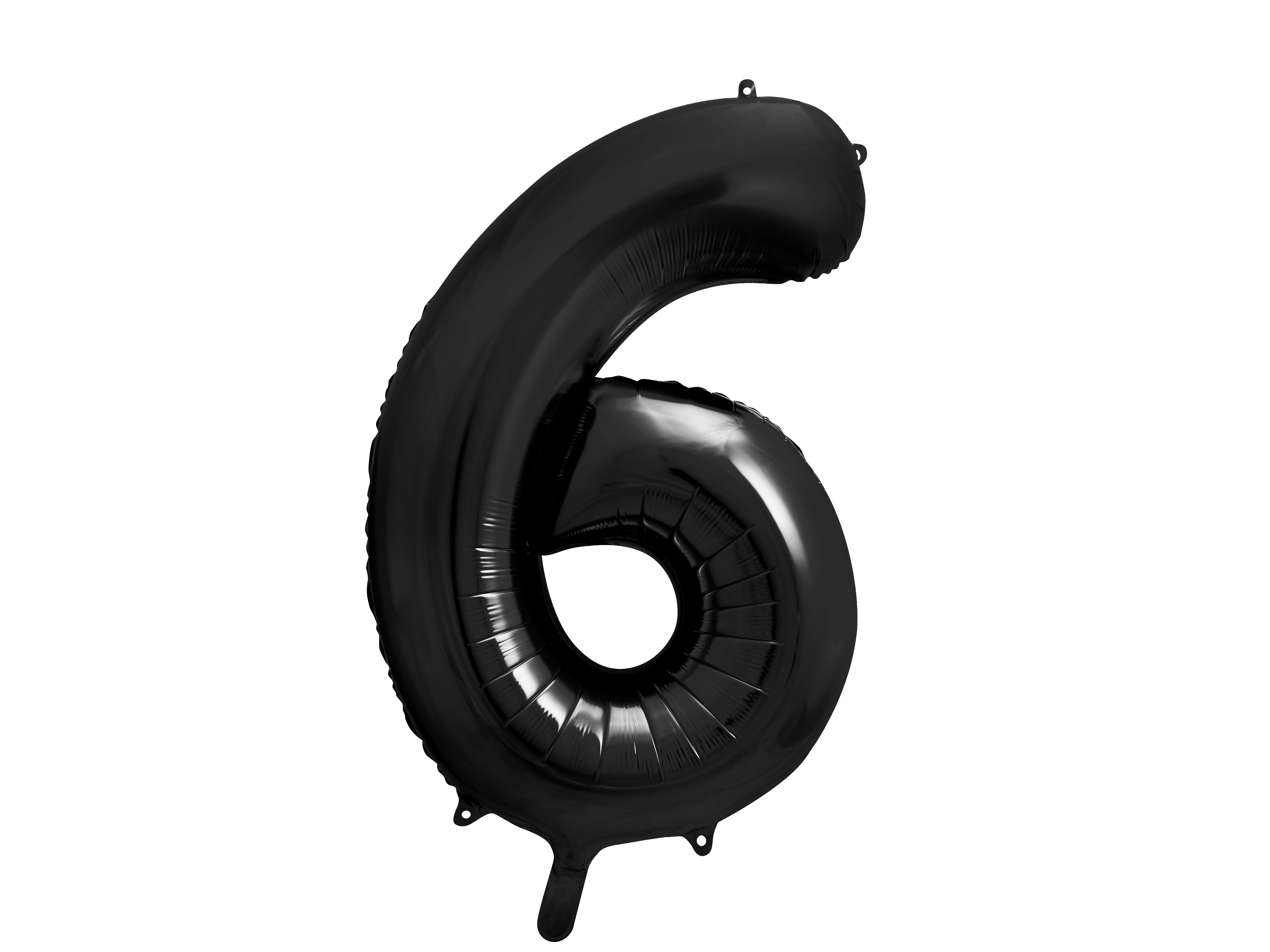 Number “6” Large Foil Helium Balloon | Black