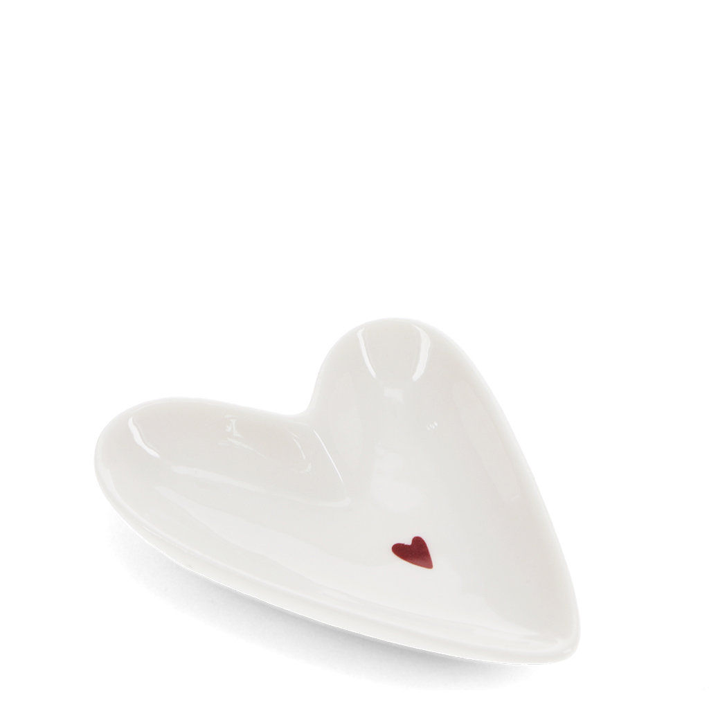 Mini glossy Heart ceramic trinket dish
